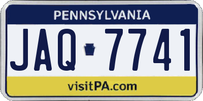 PA license plate JAQ7741