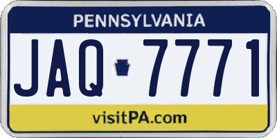 PA license plate JAQ7771