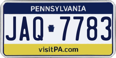 PA license plate JAQ7783