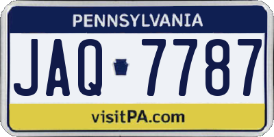 PA license plate JAQ7787