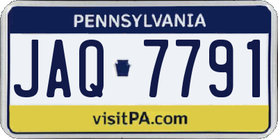 PA license plate JAQ7791