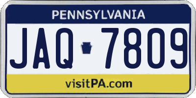 PA license plate JAQ7809