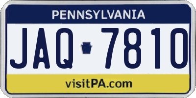 PA license plate JAQ7810