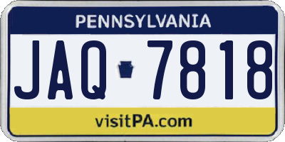 PA license plate JAQ7818