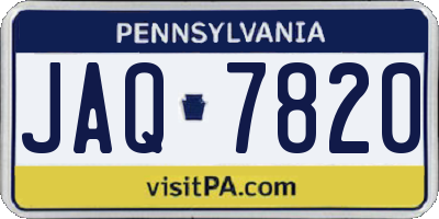 PA license plate JAQ7820