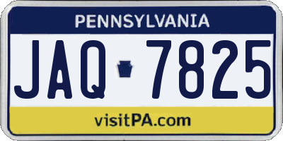 PA license plate JAQ7825
