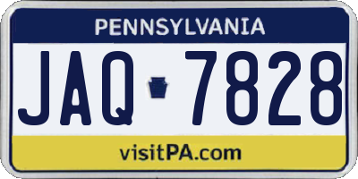 PA license plate JAQ7828