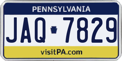 PA license plate JAQ7829