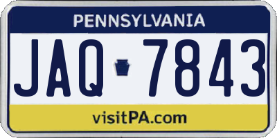 PA license plate JAQ7843