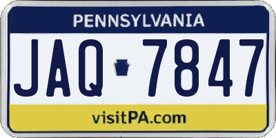 PA license plate JAQ7847