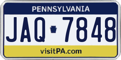 PA license plate JAQ7848