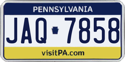 PA license plate JAQ7858