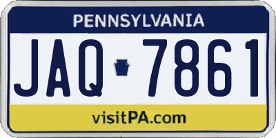 PA license plate JAQ7861