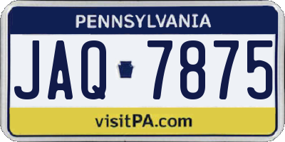 PA license plate JAQ7875