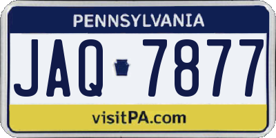 PA license plate JAQ7877