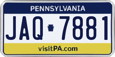 PA license plate JAQ7881