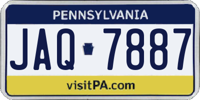PA license plate JAQ7887