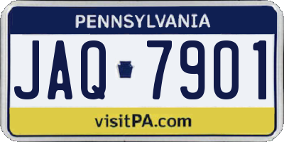PA license plate JAQ7901