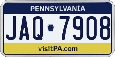 PA license plate JAQ7908