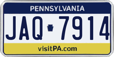 PA license plate JAQ7914