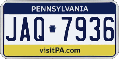PA license plate JAQ7936