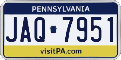 PA license plate JAQ7951