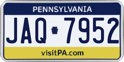 PA license plate JAQ7952