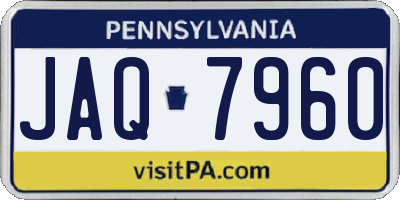 PA license plate JAQ7960