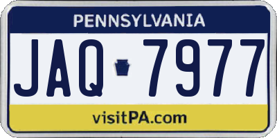 PA license plate JAQ7977