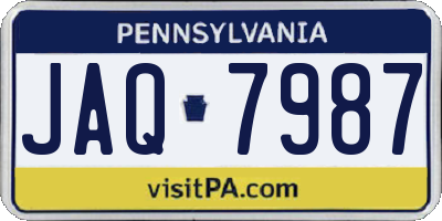PA license plate JAQ7987