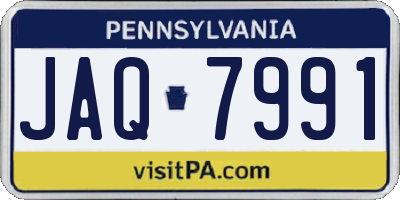 PA license plate JAQ7991