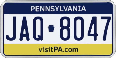 PA license plate JAQ8047