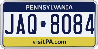 PA license plate JAQ8084
