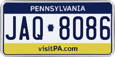 PA license plate JAQ8086