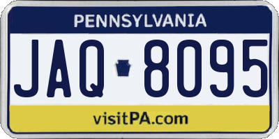 PA license plate JAQ8095