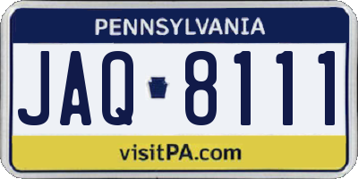 PA license plate JAQ8111