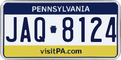 PA license plate JAQ8124