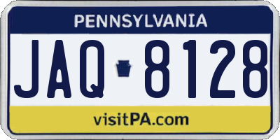 PA license plate JAQ8128