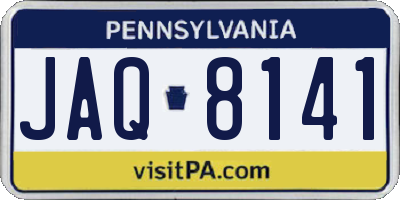 PA license plate JAQ8141