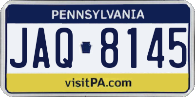 PA license plate JAQ8145