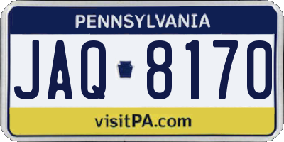 PA license plate JAQ8170