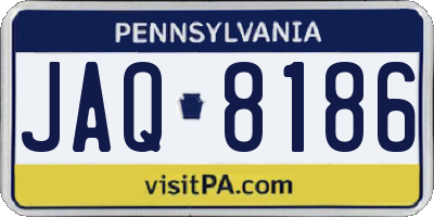 PA license plate JAQ8186