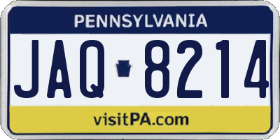 PA license plate JAQ8214