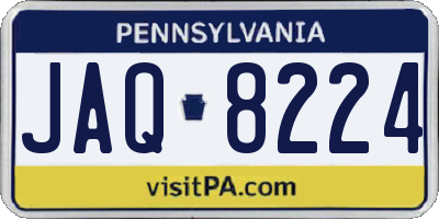 PA license plate JAQ8224
