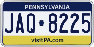 PA license plate JAQ8225