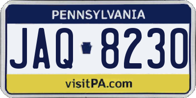 PA license plate JAQ8230