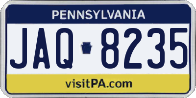 PA license plate JAQ8235