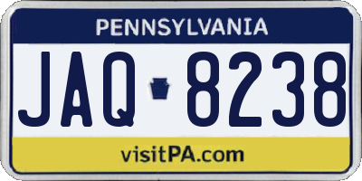 PA license plate JAQ8238