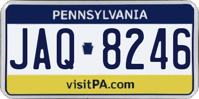 PA license plate JAQ8246