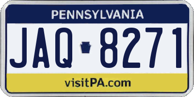 PA license plate JAQ8271